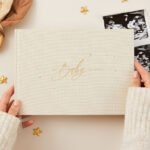 Blush & Gold Luxury 'My Baby Journal' Cotton Cloth & Gold Foil with Gilded Edges
