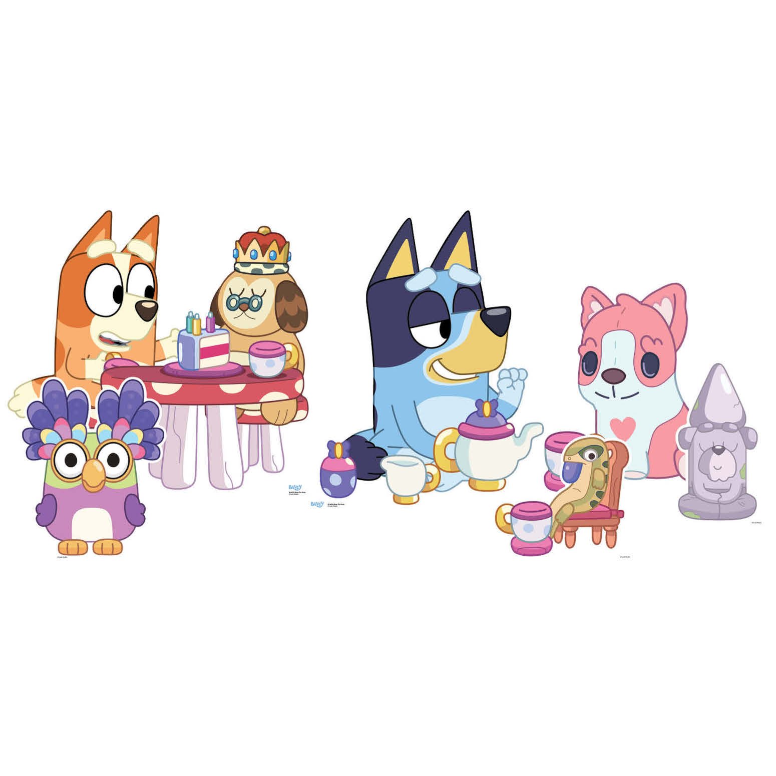 SC4784 Bluey, Bingo & Friends 'Tea Party' Official Wall & Floor Decoration Cardboard Cutout Set Bluey, Bingo & Friends 'Tea Party' Official Wall & Floor Decoration Cardboard Cutout Set - Image 1