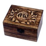 Ancient Wisdom Carved Floral AW Mango Wood Aromathrapy Box (Holds 12x 10ml Bottles)
