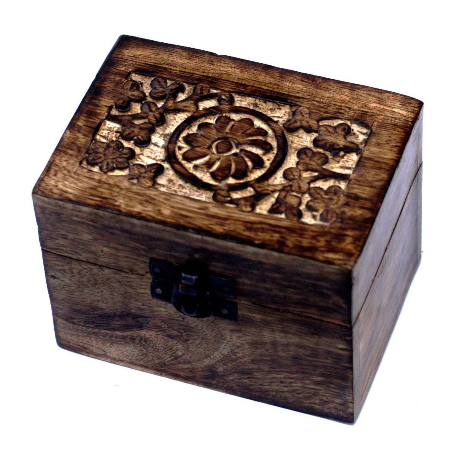 Abox-03 Ancient Wisdom Carved Floral Mango Wood Aromathrapy Box (Holds 6x 10ml Bottles) Ancient Wisdom Carved Floral Mango Wood Aromathrapy Box (Holds 6x 10ml Bottles) - Image 1