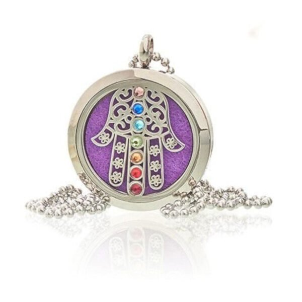 Ancient Wisdom Hamsa Chakra Aromatherapy Jewellery Stainless Steel Necklace