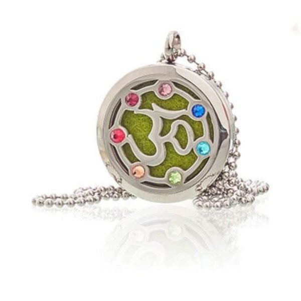 Ancient Wisdom OM Chakra Aromatherapy Jewellery Stainless Steel Necklace