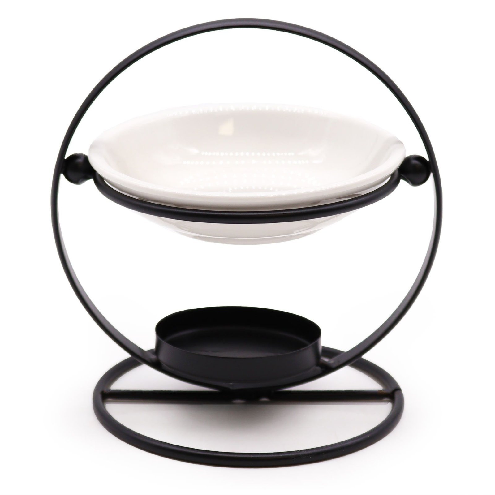 CDes-17 Ancient Wisdom Ceramic & Metal Round Stand Oil Burner Ancient Wisdom Ceramic & Metal Round Stand Oil Burner - Image 1