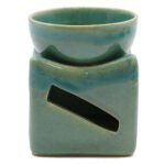 Ancient Wisdom Lucky Coin Large Ceramic Oil Burner - Jade - Image 2