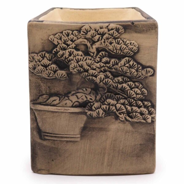 Ancient Wisdom Hand Painted Ceramic Bonsai Oil Burner - Slate