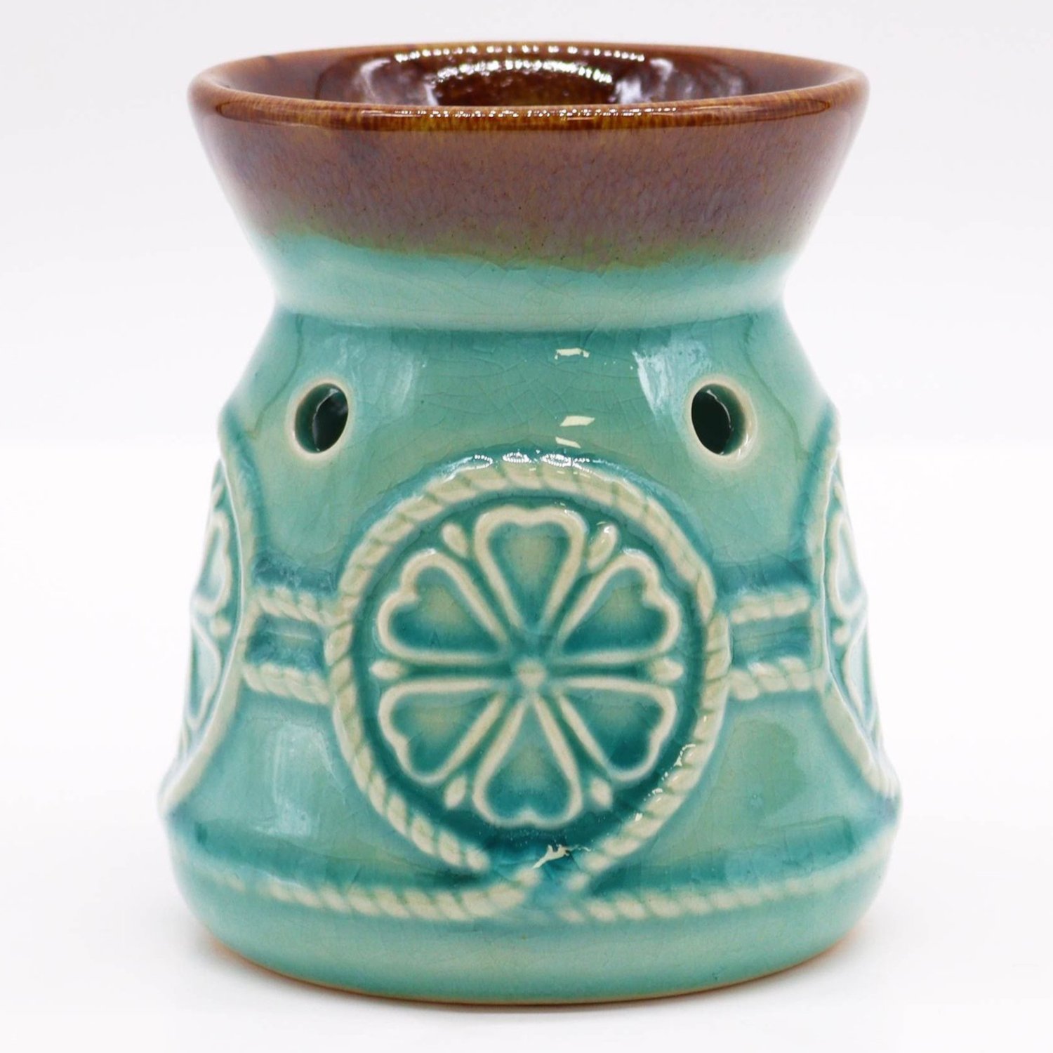 CDes-23 Ancient Wisdom Classic Ceramic Spa Burner – Turquoise Ancient Wisdom Classic Ceramic Spa Burner – Turquoise - Image 1