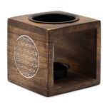 Ancient Wisdom Flower of Life Design Small Square Mango Wood Oil Burner