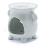 Ancient Wisdom Cauldron Tree of Life Cutout Design White Ceramic Oil Burner - Image 2