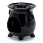 Ancient Wisdom Cauldron Tree of Life Cutout Design Black Ceramic Oil Burner - Image 2