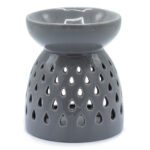 Ancient Wisdom Classic Teardrops Cutout Design Grey Ceramic Oil Burner