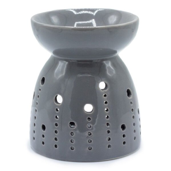 Ancient Wisdom Classic Bubbles Cutout Design Grey Ceramic Oil Burner