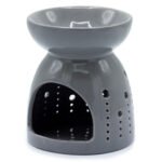 Ancient Wisdom Classic Bubbles Cutout Design Grey Ceramic Oil Burner - Image 2