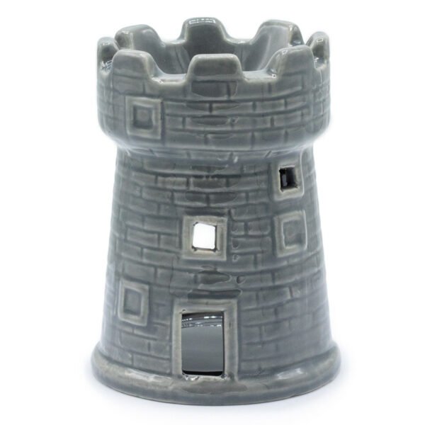 Ancient Wisdom Castle Shaped Grey Ceramic Oil Burner
