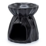 Ancient Wisdom Geometric Design Black Ceramic Oil Burner - Image 2
