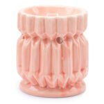 Ancient Wisdom Geometric Design Pink Ceramic Oil Burner