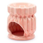 Ancient Wisdom Geometric Design Pink Ceramic Oil Burner - Image 2