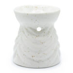 Ancient Wisdom Geometric Design Ivory Ceramic Oil Burner