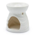 Ancient Wisdom Geometric Design Ivory Ceramic Oil Burner - Image 2