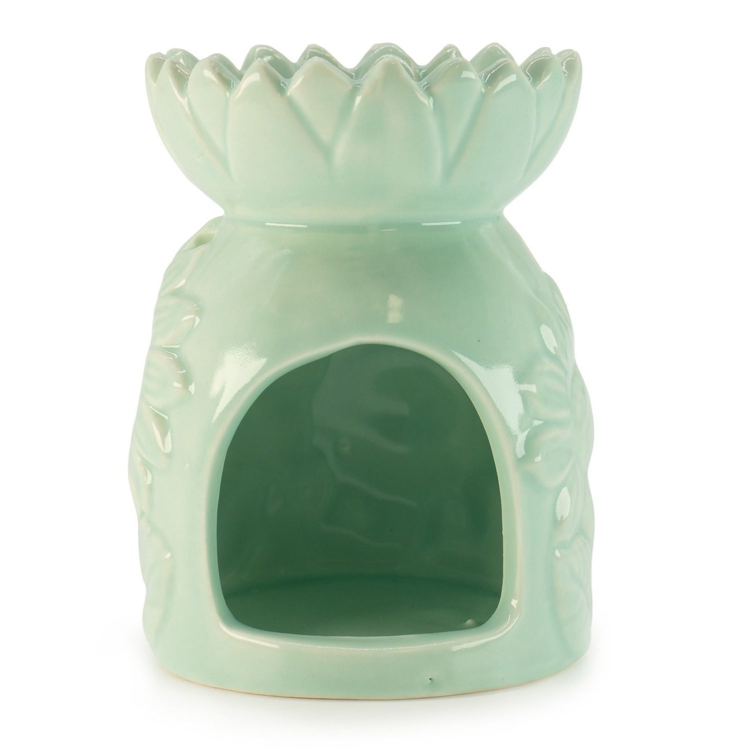 OB-335 Ancient Wisdom Ceramic Sunflower Oil Burner – Pastel Green Ancient Wisdom Ceramic Sunflower Oil Burner – Pastel Green - Image 1