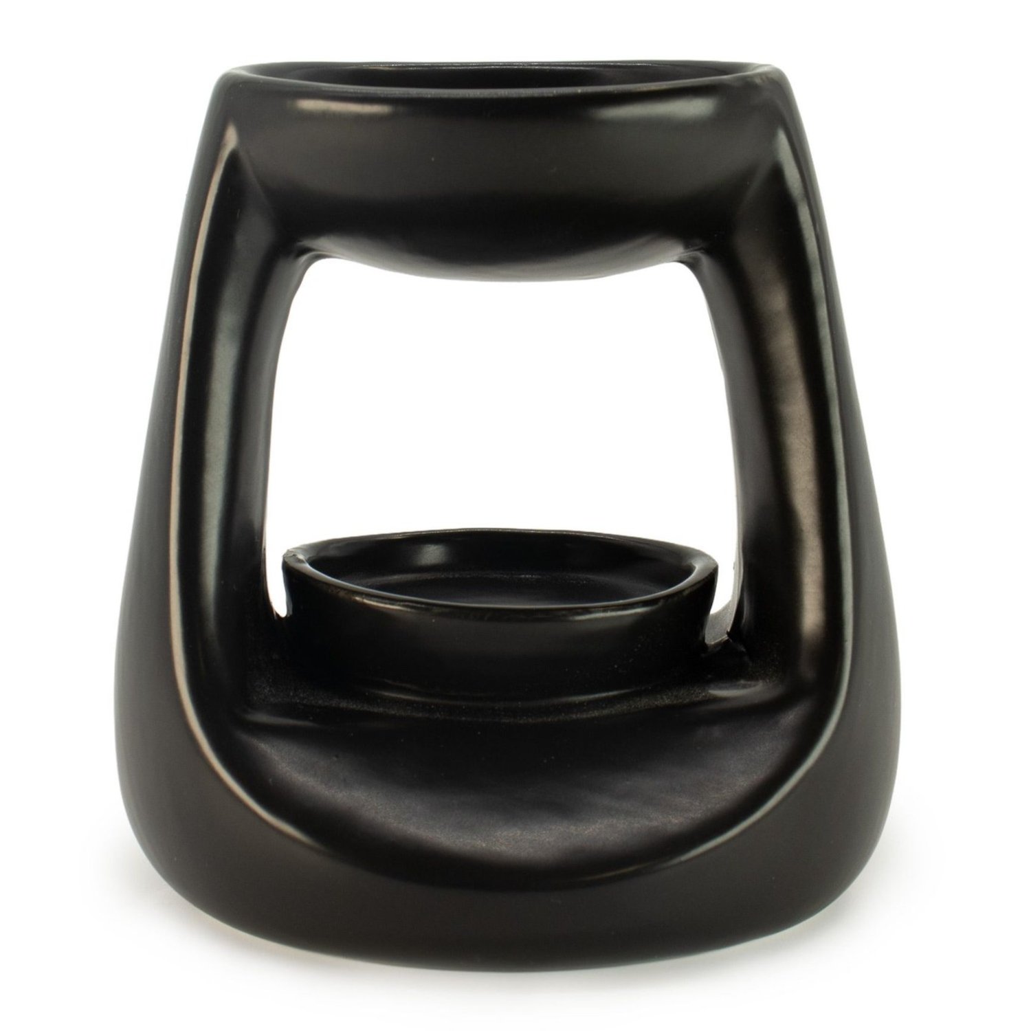 OB-341 Ancient Wisdom Small Classic Pebble Ceramic Zen Oil Burner – Matt Black Ancient Wisdom Small Classic Pebble Ceramic Zen Oil Burner – Matt Black - Image 1