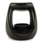 Ancient Wisdom Large Classic Pebble Ceramic Zen Oil Burner - Matt Black