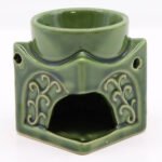 Ancient Wisdom Buddha Square Ceramic Oil Burner – Dark Jade - Image 3