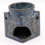 Ancient Wisdom Buddha Square Ceramic Oil Burner – Dusty Blue - Image 3