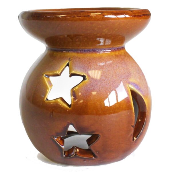 Ancient Wisdom Moon & Stars Cutout Design Ceramic Oil Burner