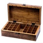 Ancient Wisdom Carved Floral Mango Wood Aromathrapy Box (Holds 24x 10ml Bottles) - Image 2