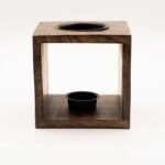 Ancient Wisdom Buddha Face Design Large Square Mango Wood Oil Burner - Image 5