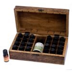 Ancient Wisdom Carved Floral Mango Wood Aromathrapy Box (Holds 24x 10ml Bottles) - Image 3