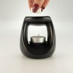 Ancient Wisdom Large Classic Pebble Ceramic Zen Oil Burner - Matt Black - Image 4