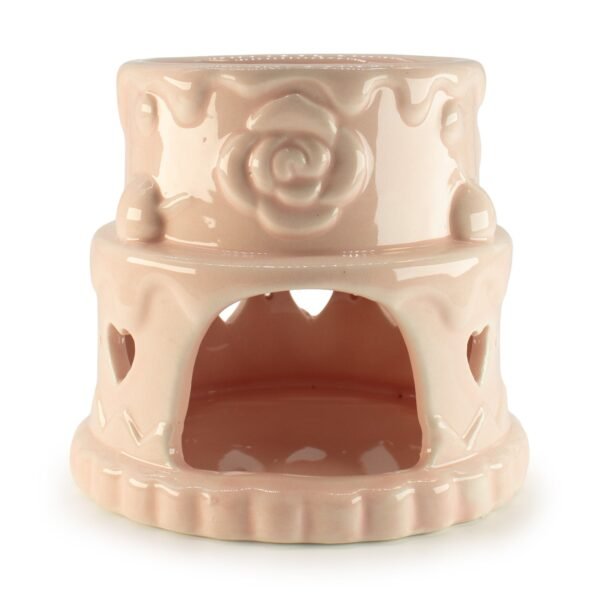 Ancient Wisdom Hearts Pink Ceramic Cake Design Oil Burner