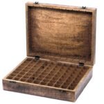 Ancient Wisdom Carved Floral Mango Wood Aromathrapy Box (Holds 80x 10ml Bottles) - Image 2