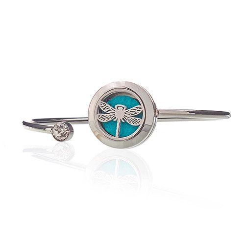 Ancient Wisdom Dragonfly Aromatherapy Jewellery Stainless Steel Crystal Bracelet