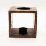 Ancient Wisdom Moon Goddess Design Large Square Mango Wood Oil Burner - Image 4