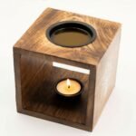 Ancient Wisdom Moon Goddess Design Large Square Mango Wood Oil Burner - Image 5
