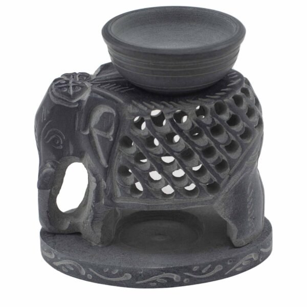 Ancient Wisdom 10.5cm Standing Elephant Soapstone Oil Burner