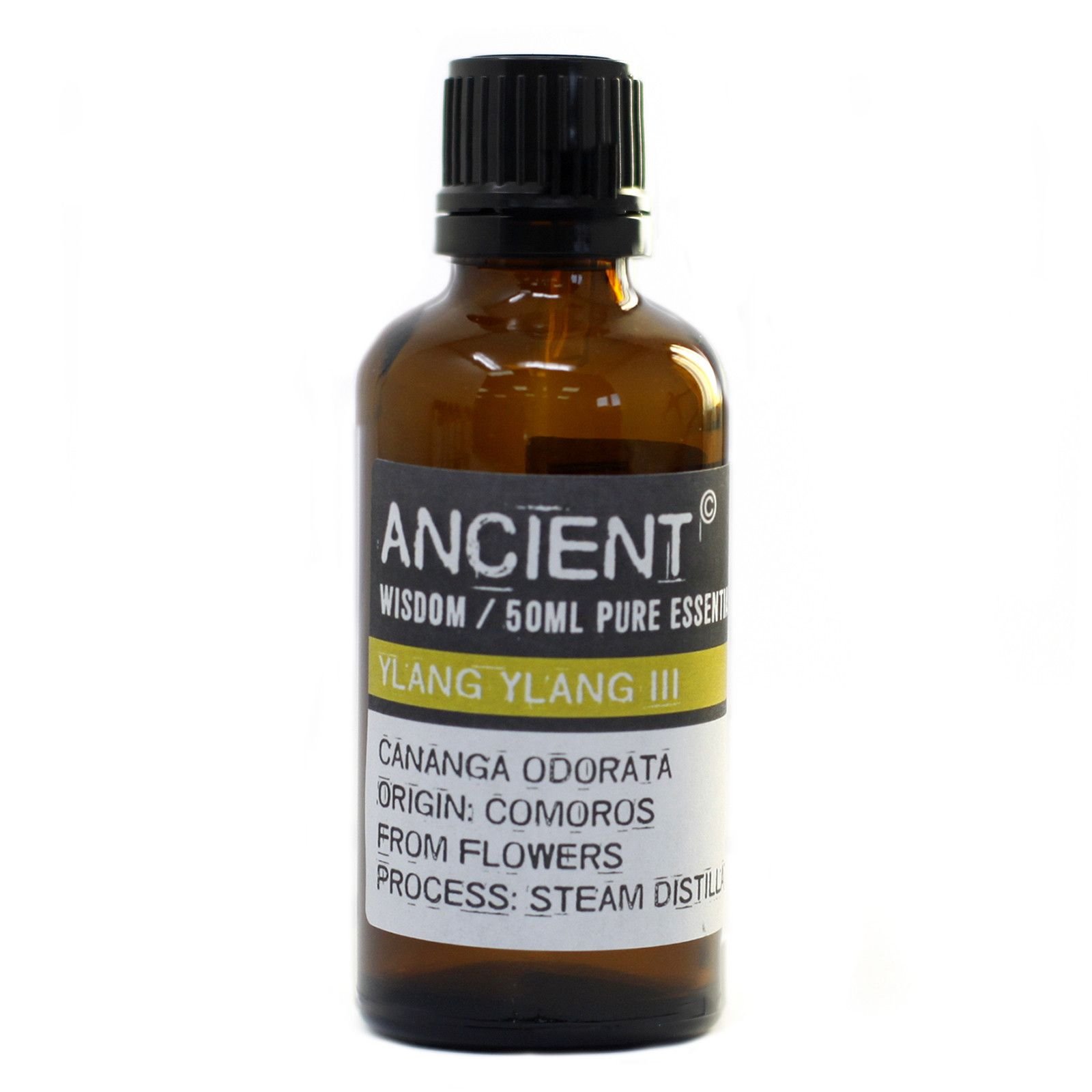 bG9jYWw6Ly9tZWRpYS8xSC8wQy82MFIzMEMxRzZDU0swQzFILzdmNzdlNWVmLmpwZWc.jpg Ancient Wisdom Ylang Ylang III 50ml Pure Essential Oil - Image 1