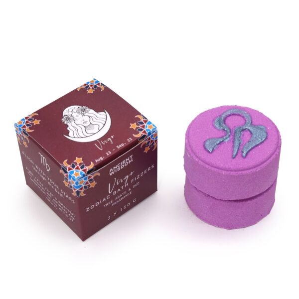 Ancient Wisdom Set of Zodiac Bath Fizzers with Horoscope - Virgo