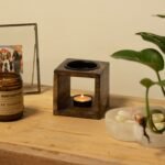 Square Mango Wood Oil Burner - Flower of Life - Image 4