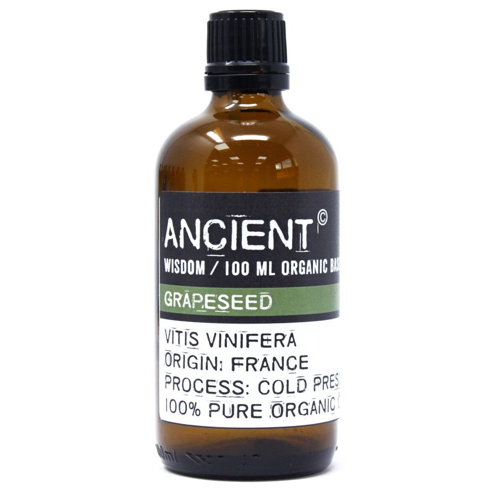 bG9jYWw6Ly9tZWRpYS8xTS9DQy82MFIzMEMxRzZDVjNDQzFNLzU0MGJkNDYyLmpwZWc.jpg Ancient Wisdom Grapeseed 100ml Organic Base Oil - Image 1