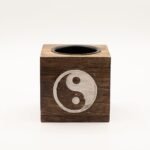 Square Mango Wood Oil Burner - Yin Yang - Image 2