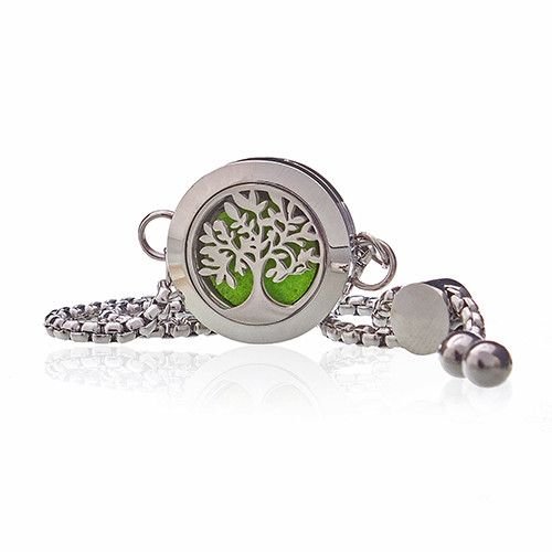 Ancient Wisdom Tree of Life Aromatherapy Jewellery Stainless Steel Chain Bracelet