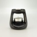 Ancient Wisdom Small Classic Pebble Ceramic Zen Oil Burner – Matt Black - Image 4