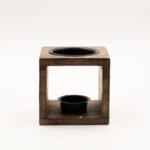 Square Mango Wood Oil Burner - Yin Yang - Image 3
