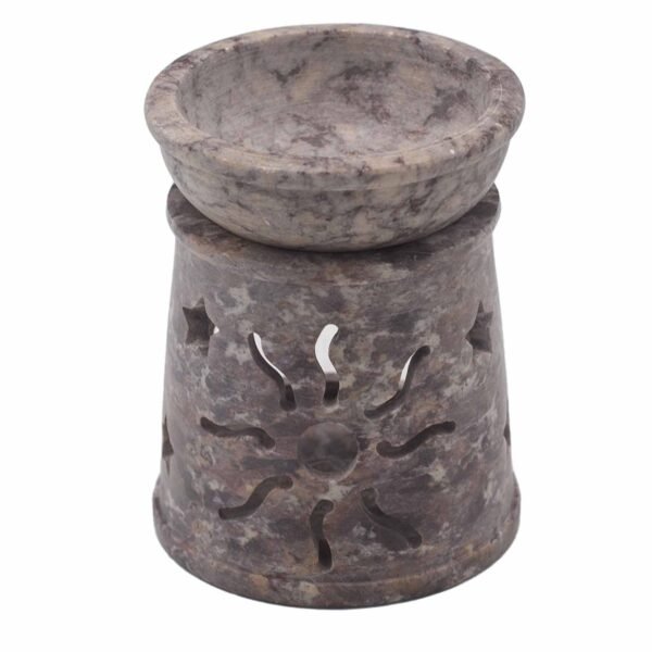 Ancient Wisdom Small Sun & Stars Design Soapstone Oil Burner