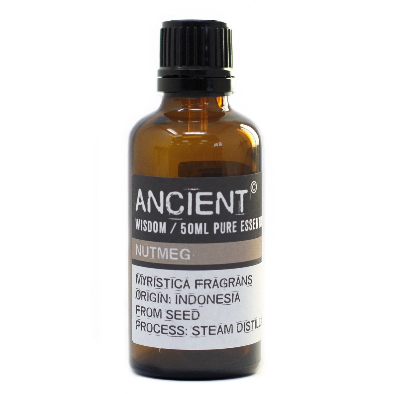 bG9jYWw6Ly9tZWRpYS8xUi8yQy82MFIzMEMxRzY4VEsyQzFSLzQxYjMxZGZiLmpwZWc.jpg Ancient Wisdom Nutmeg 50ml Pure Essential Oil - Image 1