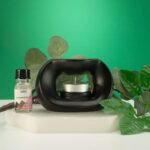 Ancient Wisdom Oval Pebble Ceramic Zen Oil Burner – Matt Black - Image 4