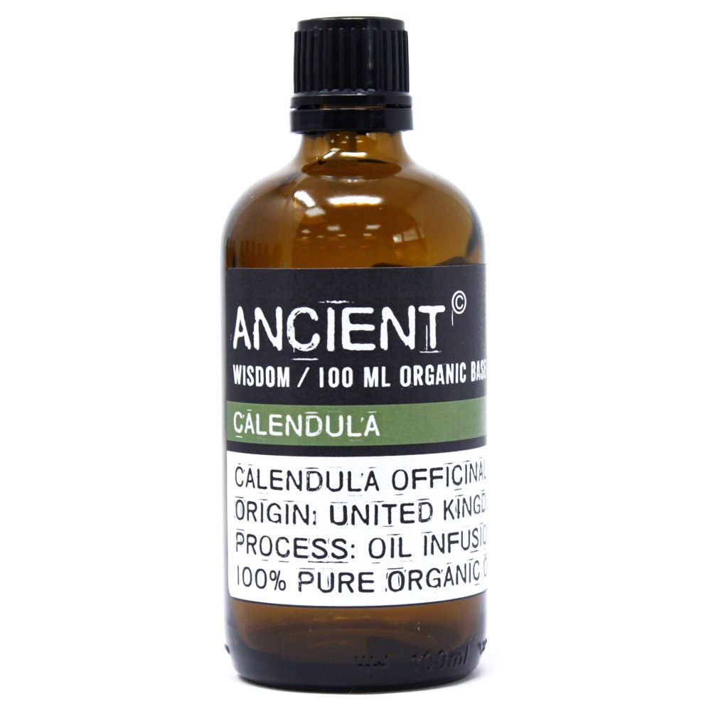 bG9jYWw6Ly9tZWRpYS8xUy9DQy82MFIzMEMxRzZDVjNDQzFTLzc0OTgzMTc4LmpwZWc.jpg Ancient Wisdom Calendula 100ml Organic Base Oil - Image 1